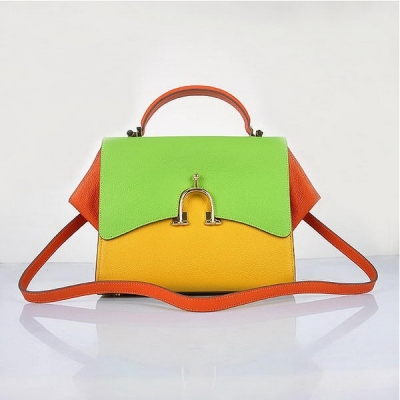 Hermes Stirrup Mini Top Handle Yellow Green Orange Bag