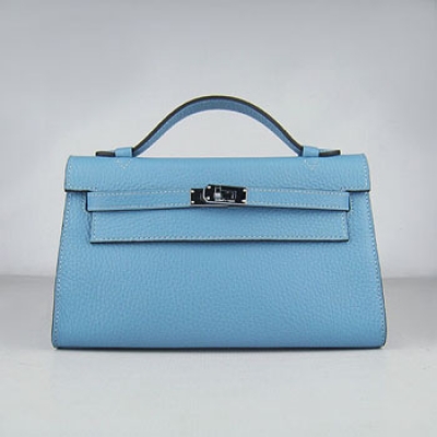 Hermes Kelly 22Cm Handbag Light Blue